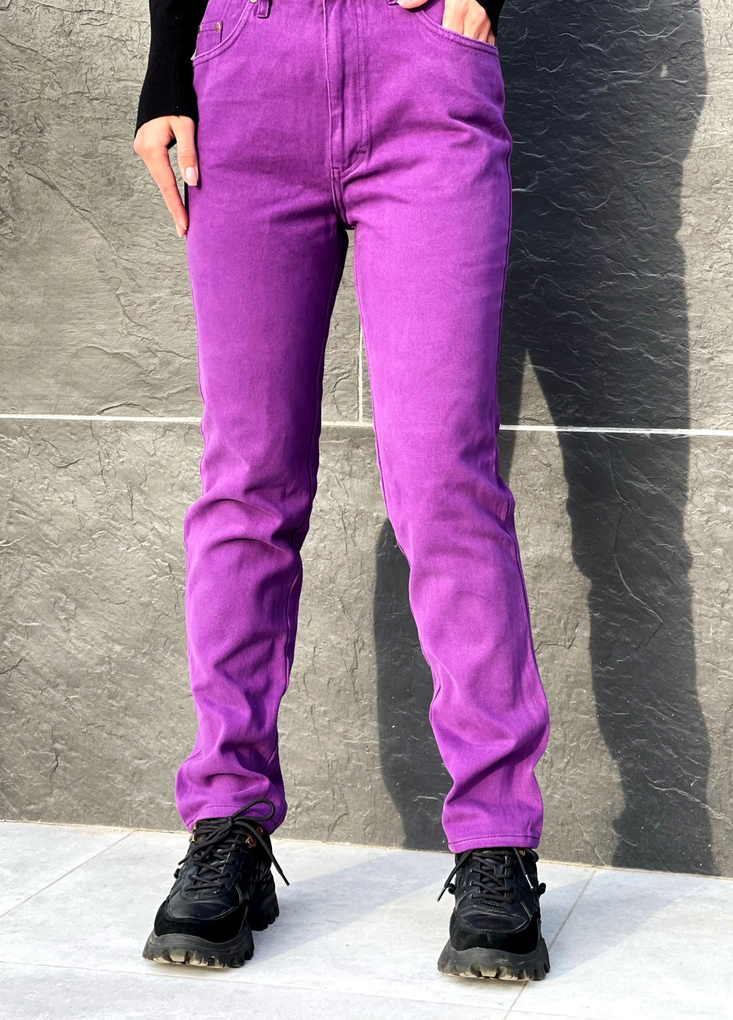 Джинси жіночі фіолетові Let's Shop - (257287318)