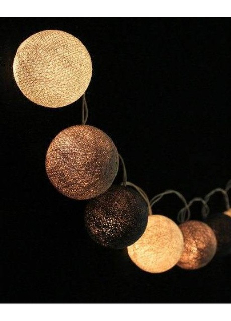 Гірлянда з ниткових кульок CBL Сіра 35 шт. від USB, 4 м Cotton Ball Lights (257960429)