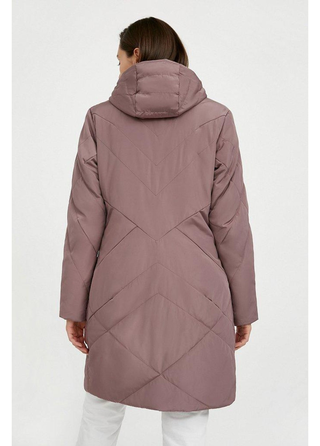 Розовая демисезонная длинная женская куртка a20-11007-823 темно-розовая l Finn Flare