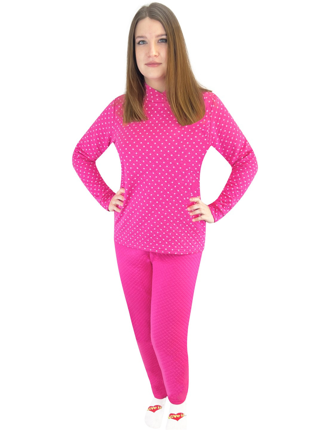 Розовая всесезон пижама женская звезда капитон Жемчужина стилей 5602