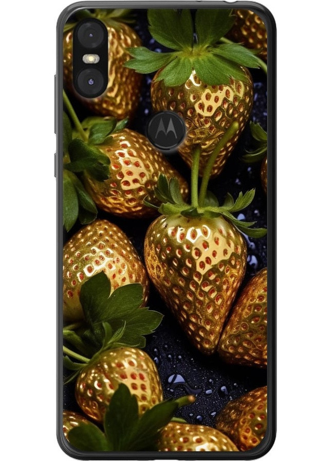 Силиконовый чехол 'Золотая клубника' для Endorphone Motorola One (259320066)