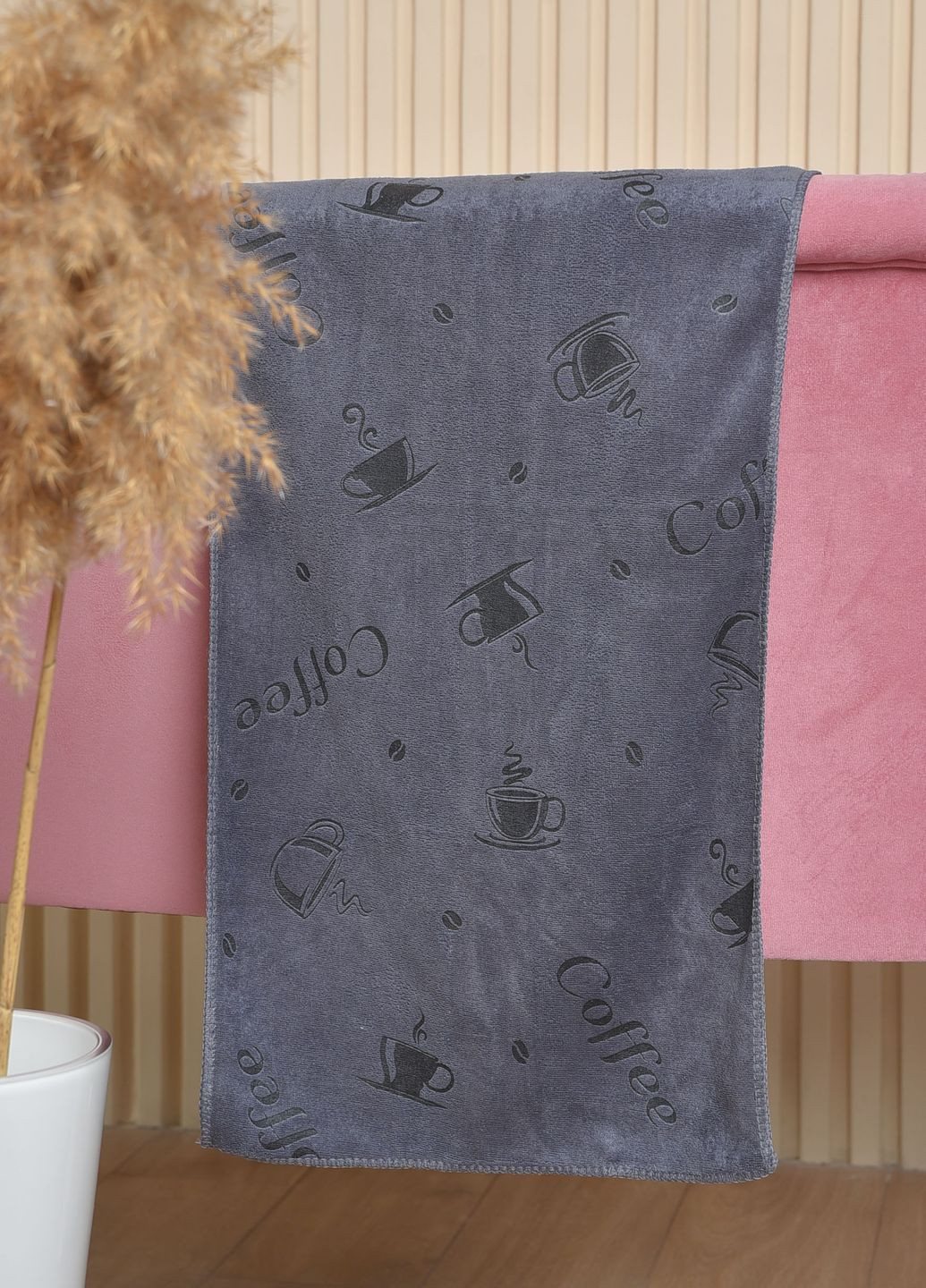 Let's Shop полотенце кухонное микрофибра серого цвета однотонный серый производство - Китай