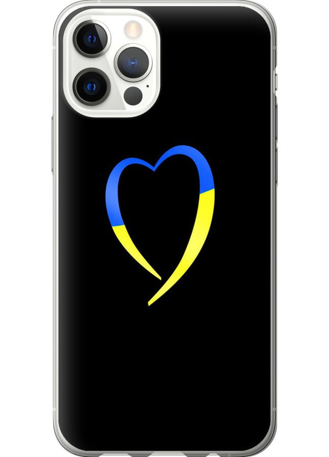 Силиконовый чехол 'Жёлто-голубое сердце' для Endorphone apple iphone 12 pro (258298721)