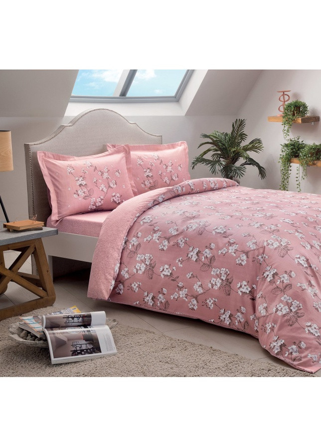 Набор постельного белья сатин - Lennie pembe v02 розовый евро Tac (258218432)