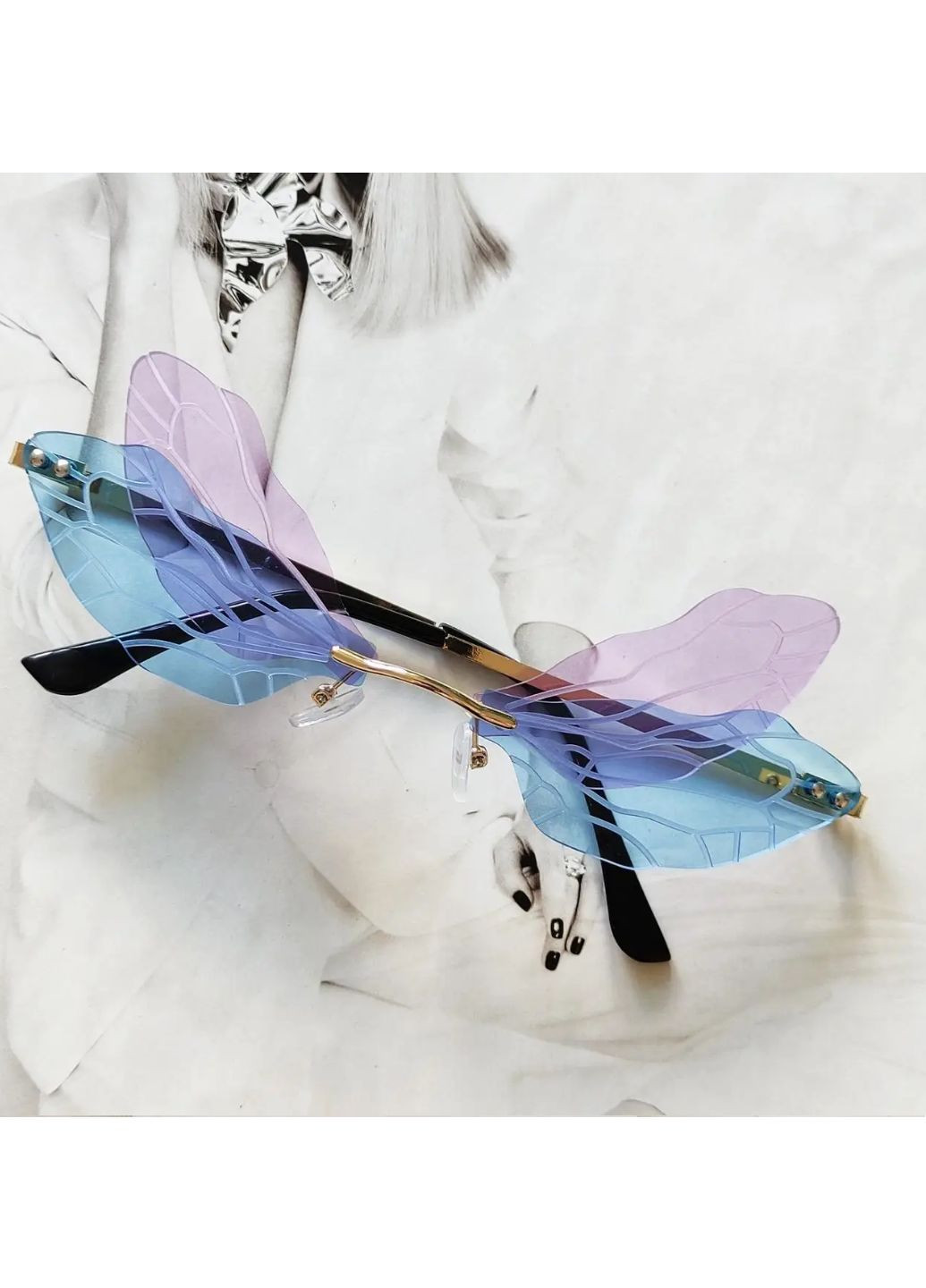 Очки бабочки Сиренево-голубой No Brand (259139360)