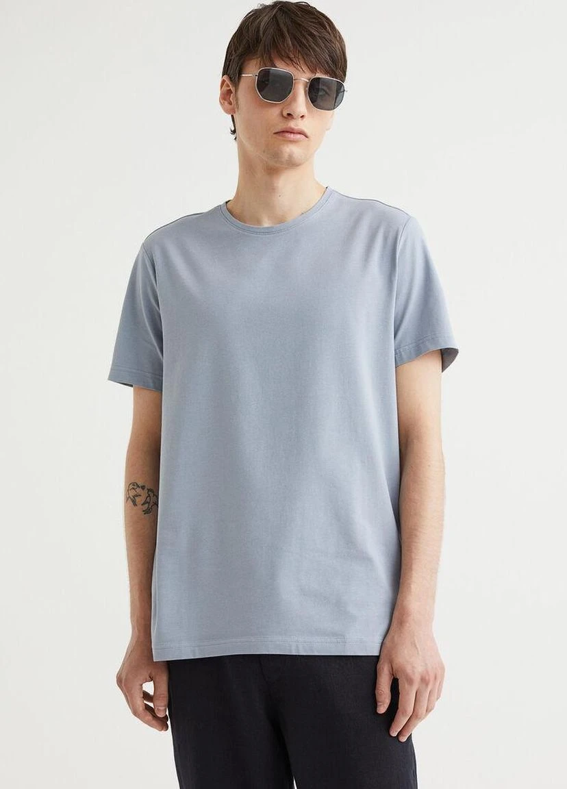 Блакитна футболка basic,блакитний, H&M