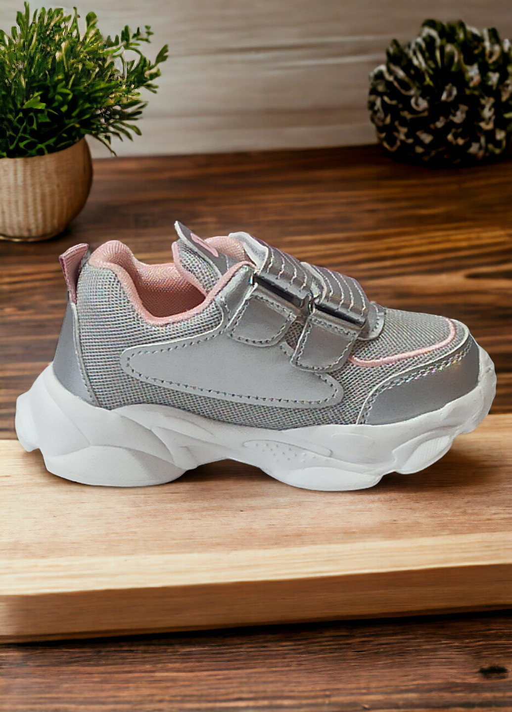 Срібні осінні дитячі кросівки для дівчинки 7502н Boyang