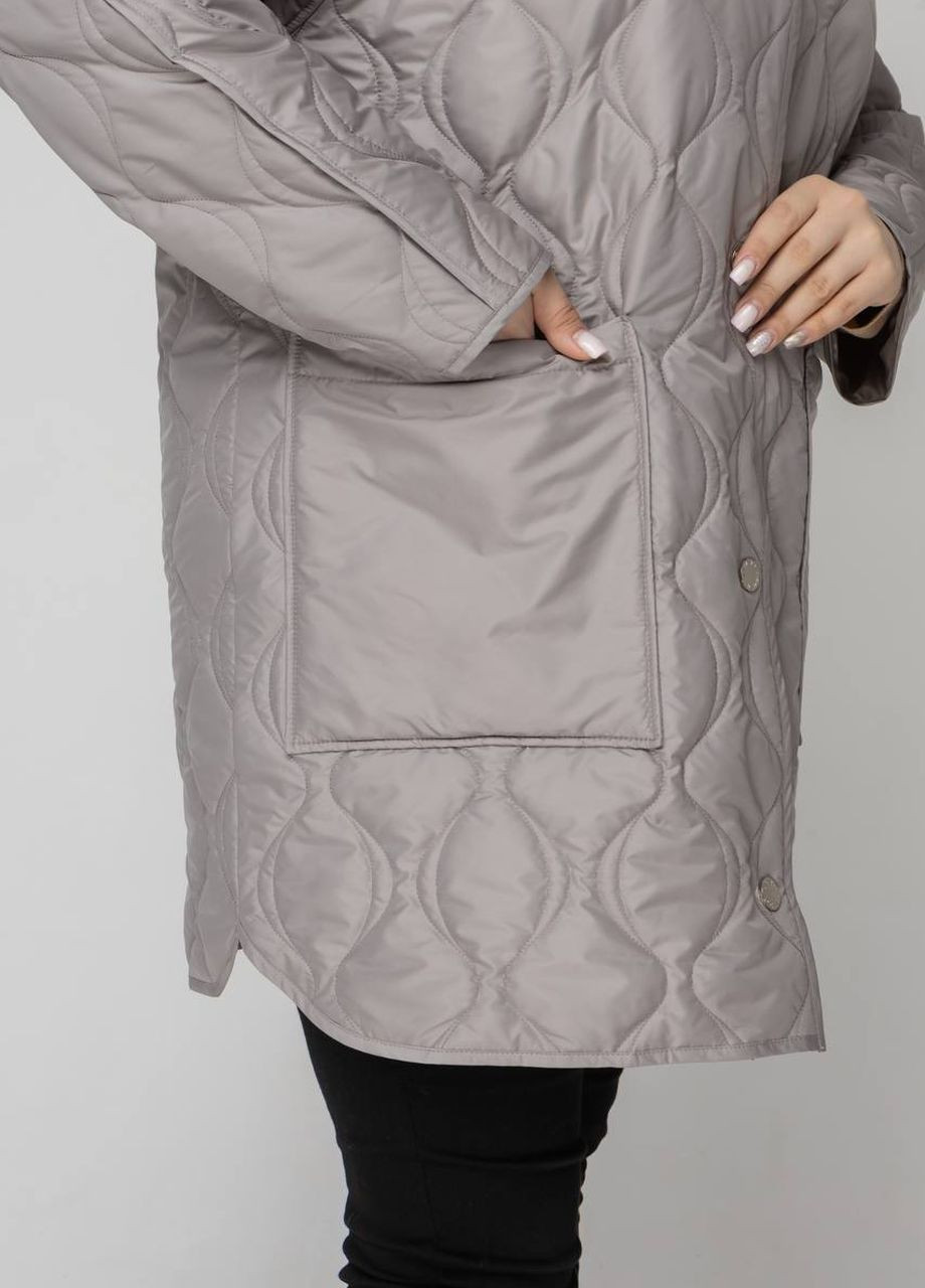 Срібна демісезонна демісезонна жіноча куртка великого розміру SK