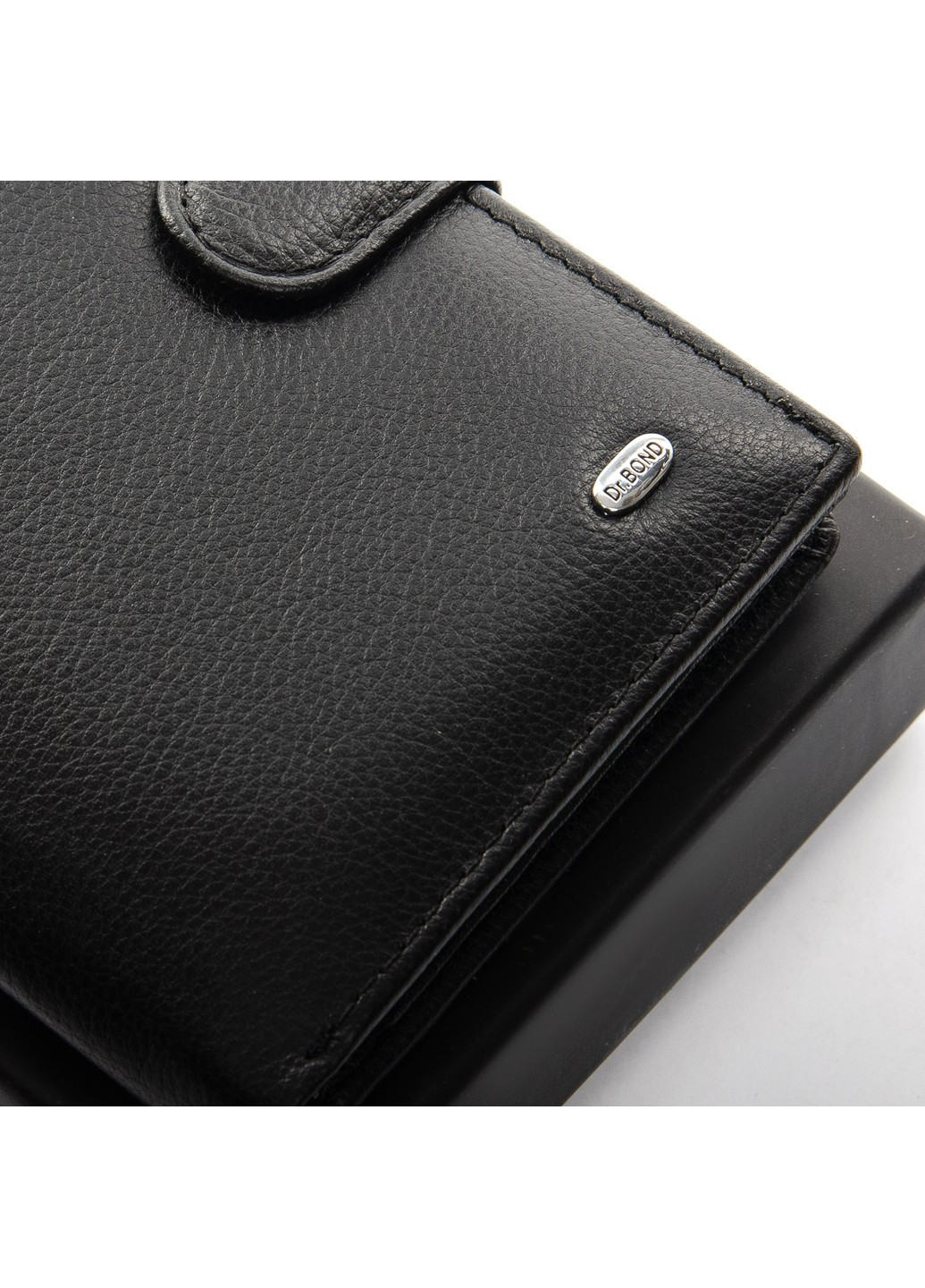 Чоловічий шкіряний чорний гаманець Classik dr.Bond MS-14 black Dr. Bond (261551095)