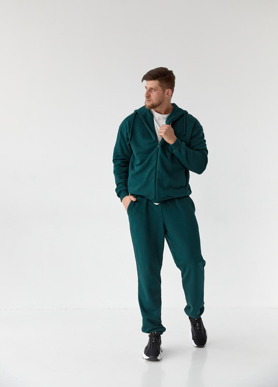 Спортивный мужской костюм на молнии зеленый р.3XL 408515 New Trend (259034014)