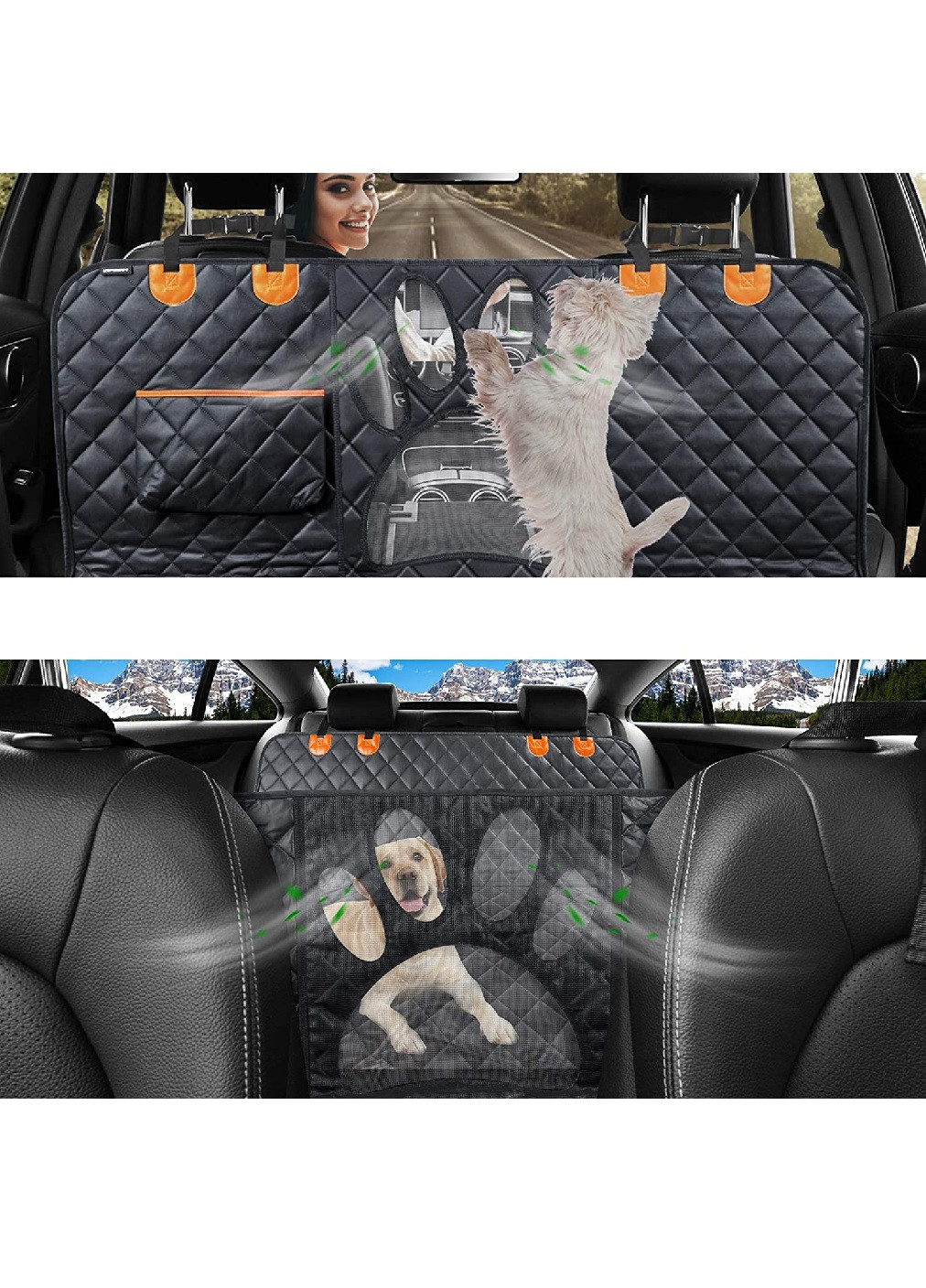 Накидка чохол підстилка на заднє сидіння авто для перевезення тварин собак котів 136х145 см (474210-Prob) Чорна Unbranded (257609727)