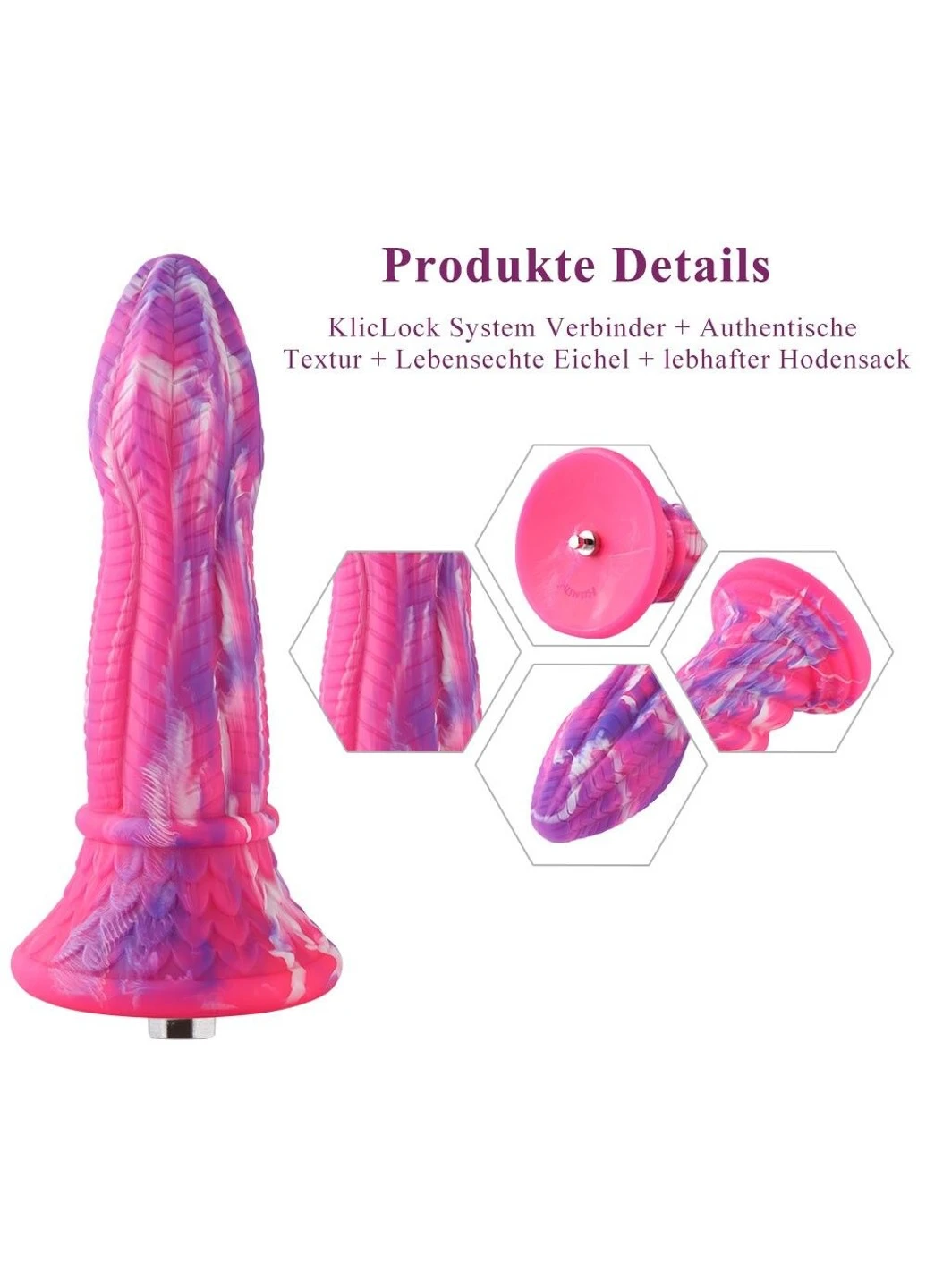 Фалоімітатор для секс-машин 10.3″ Silicone Monster Dildo Series, система кріплення KlicLok т Hismith (277236530)