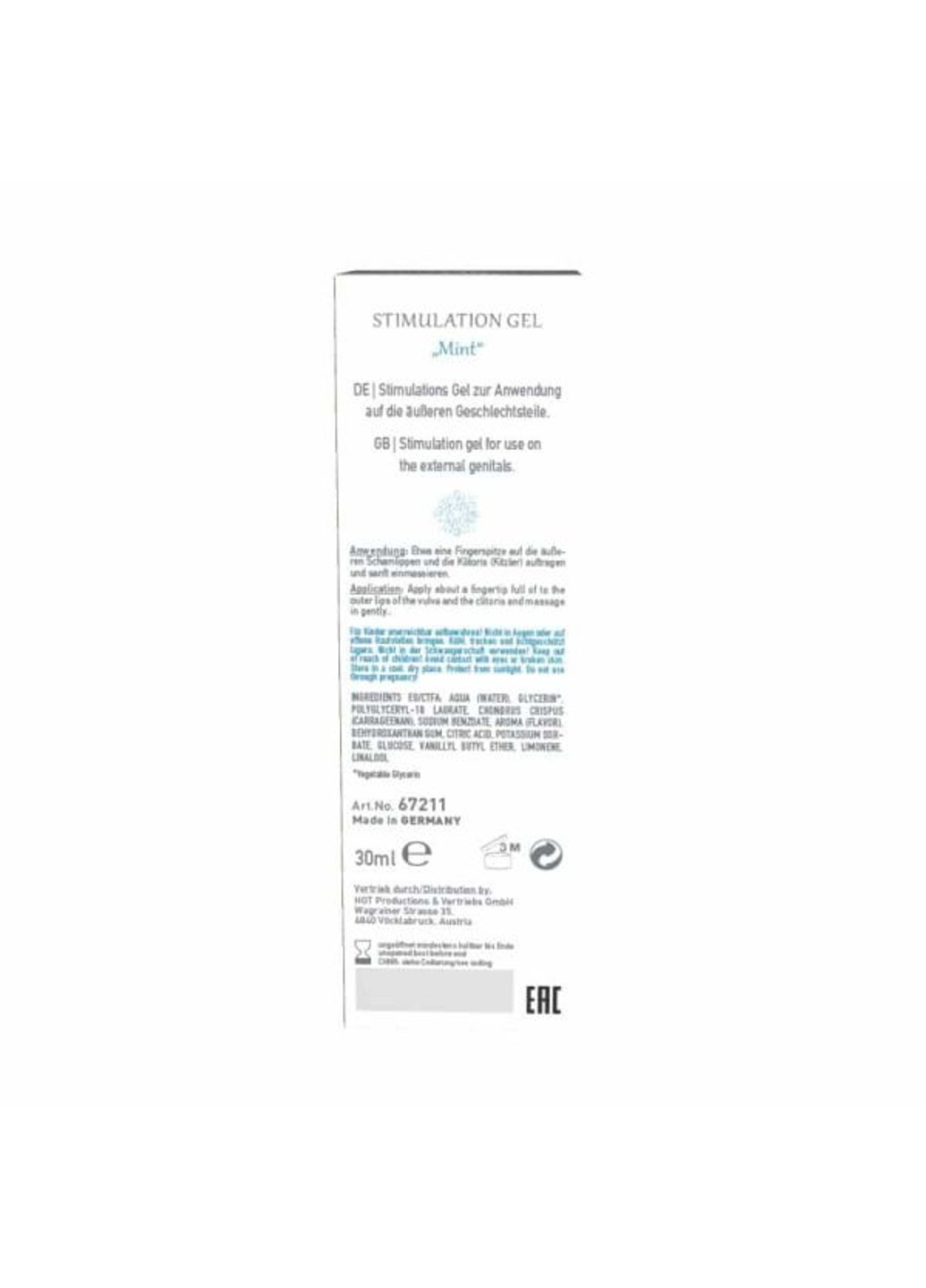 Гель для интимной стимуляции Shiatsu Мята, 30 мл Hot (257550263)