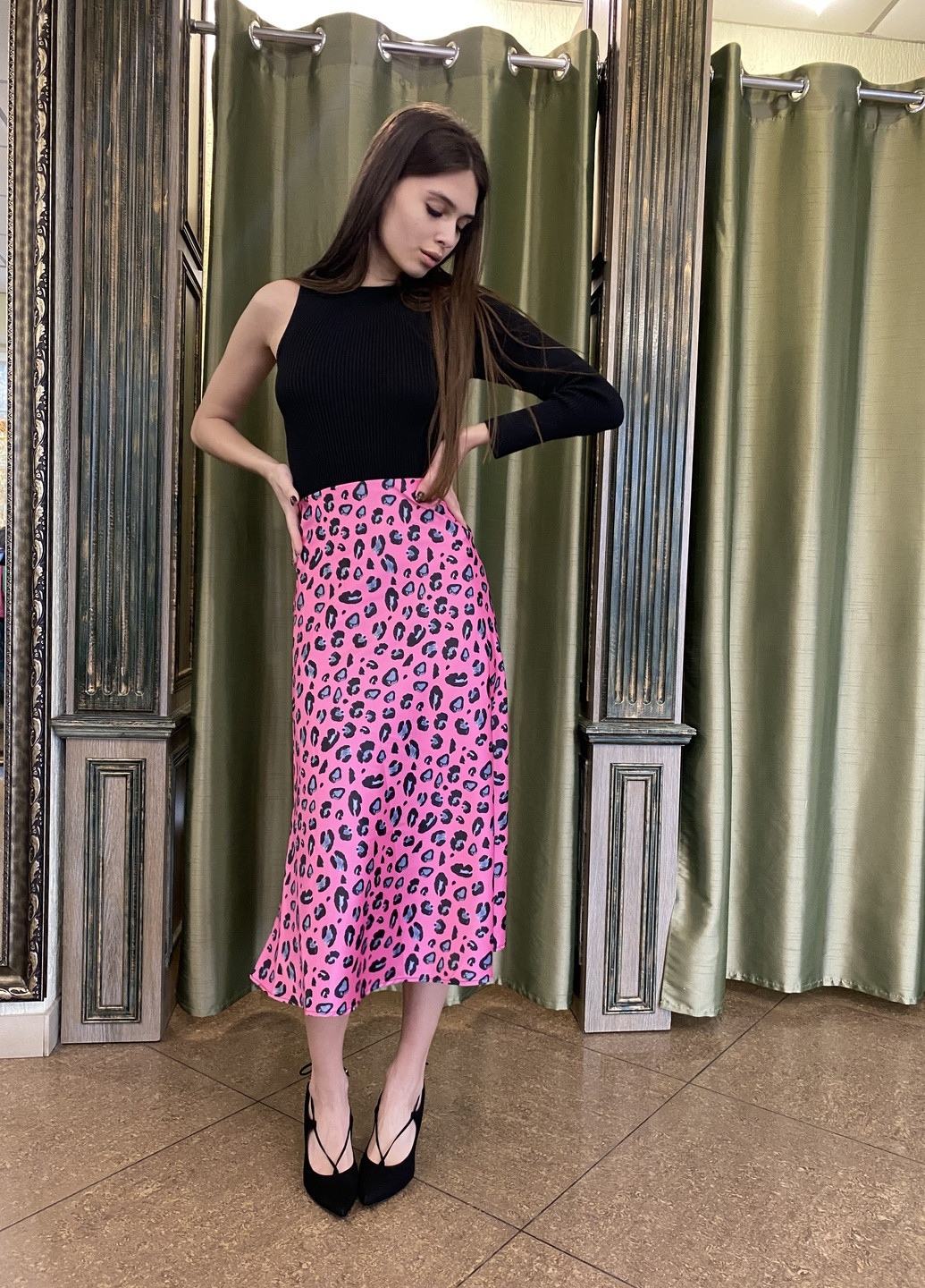 Розовая повседневный юбка MZR
