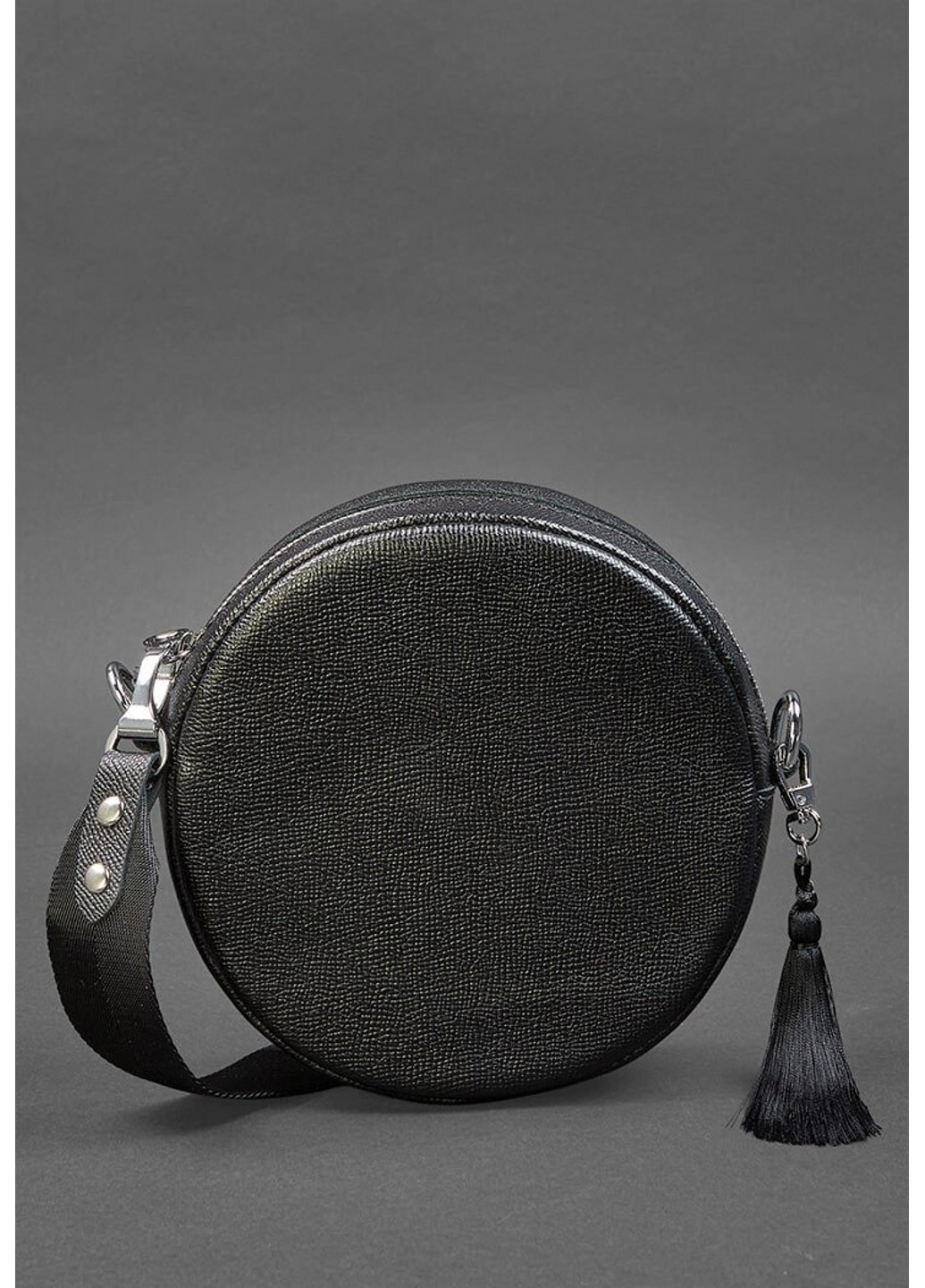 Жіноча шкіряна кругла сумка Tablet чорна Blackwood BN-BAG-23-BW BlankNote (263519114)