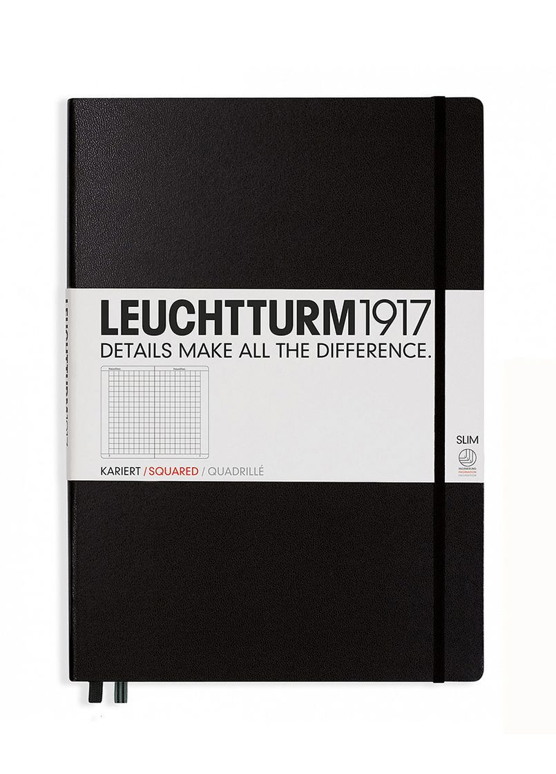 Блокнот Master Slim A4+, чорний, клітинка Leuchtturm1917 (270949179)