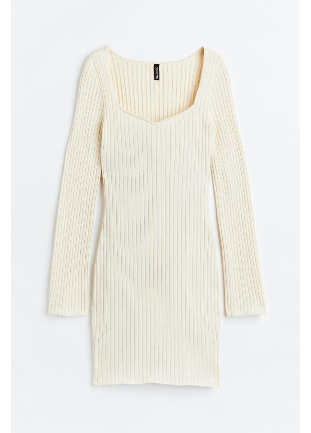 Белое карнавальный женское облегающее платье в рубчик (10032) 38 белое H&M