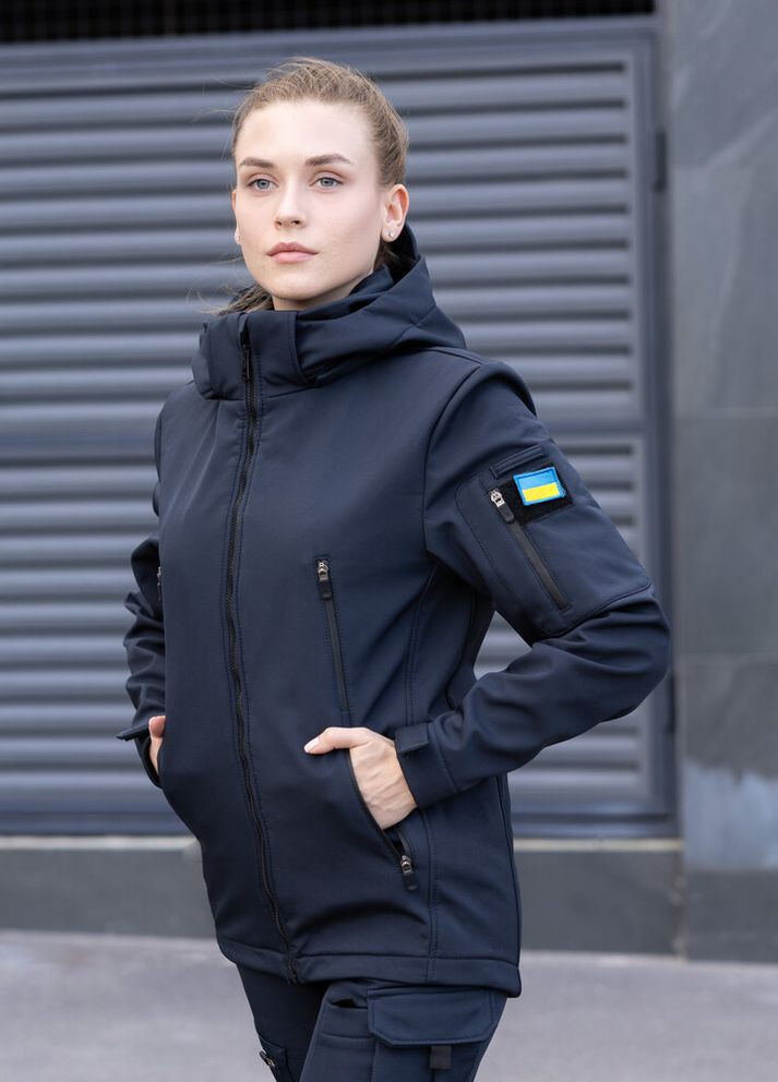 Темно-синяя демисезонная куртка motive женская нави Pobedov