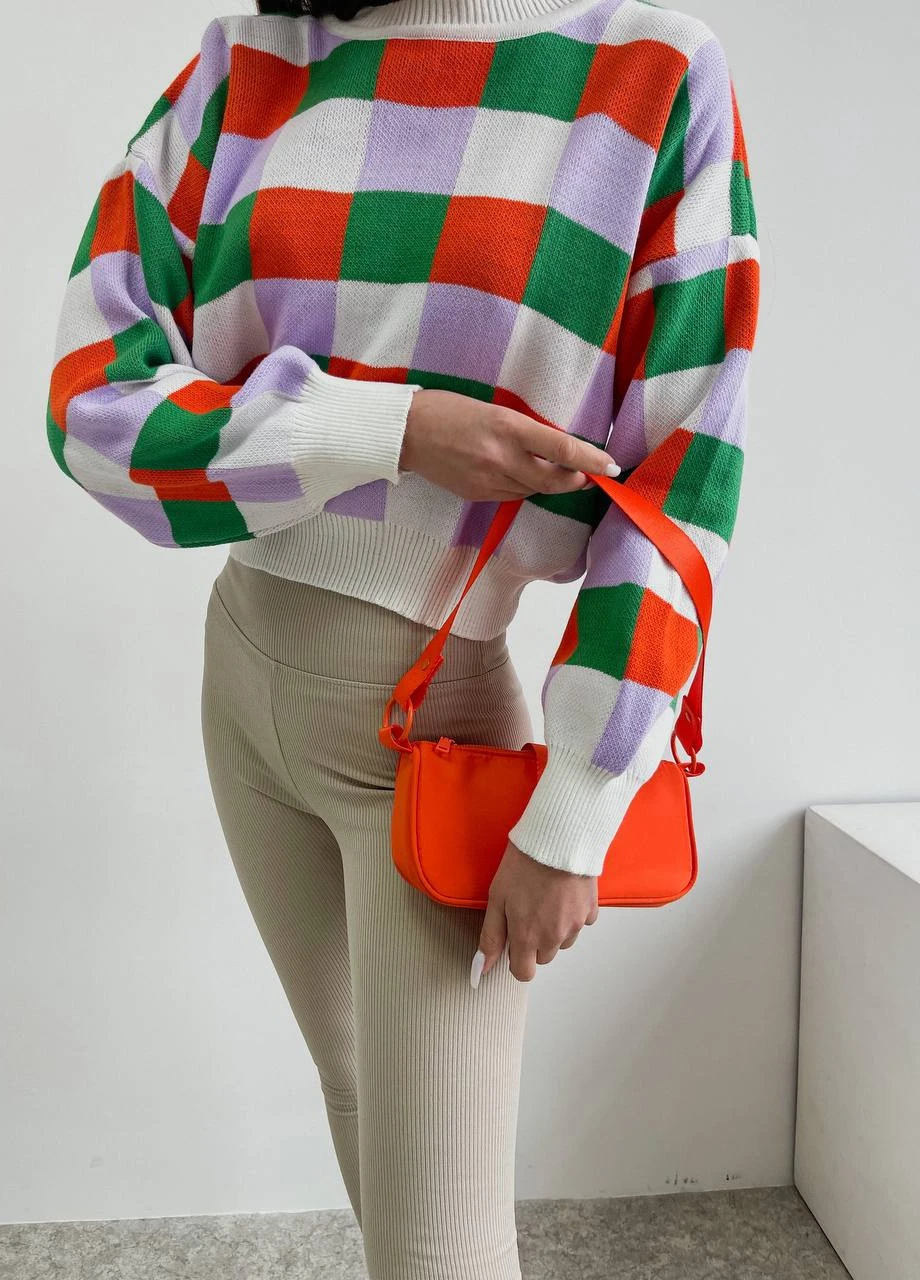 Оранжевый демисезонный яркий стильный женсий свитер джемпер InFashion Свитер