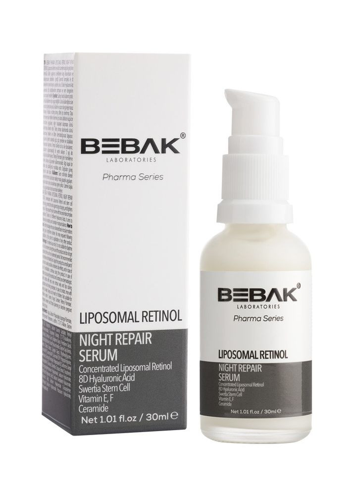 Ночная антивозрастная сыворотка для лица с липосомальным ретинолом Pharma, 30 мл Bebak (267230217)