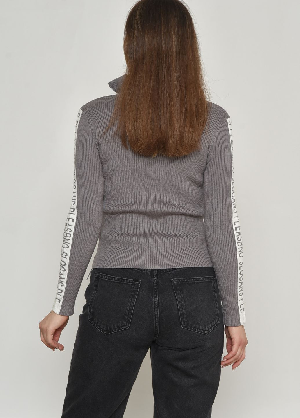 Серый демисезонный свитер женский серого цвета размер 42 джемпер Let's Shop