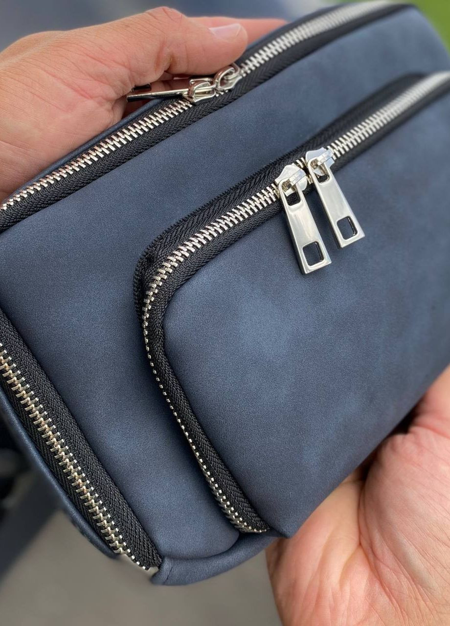 Синя нагрудна сумка матова бананка слінг Crazy No Brand (261554966)