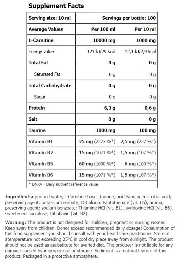Carnitine 100.000 mg CarniZone 1000 ml /100 servings/ Mango-Coconut Amix Nutrition (257561416)