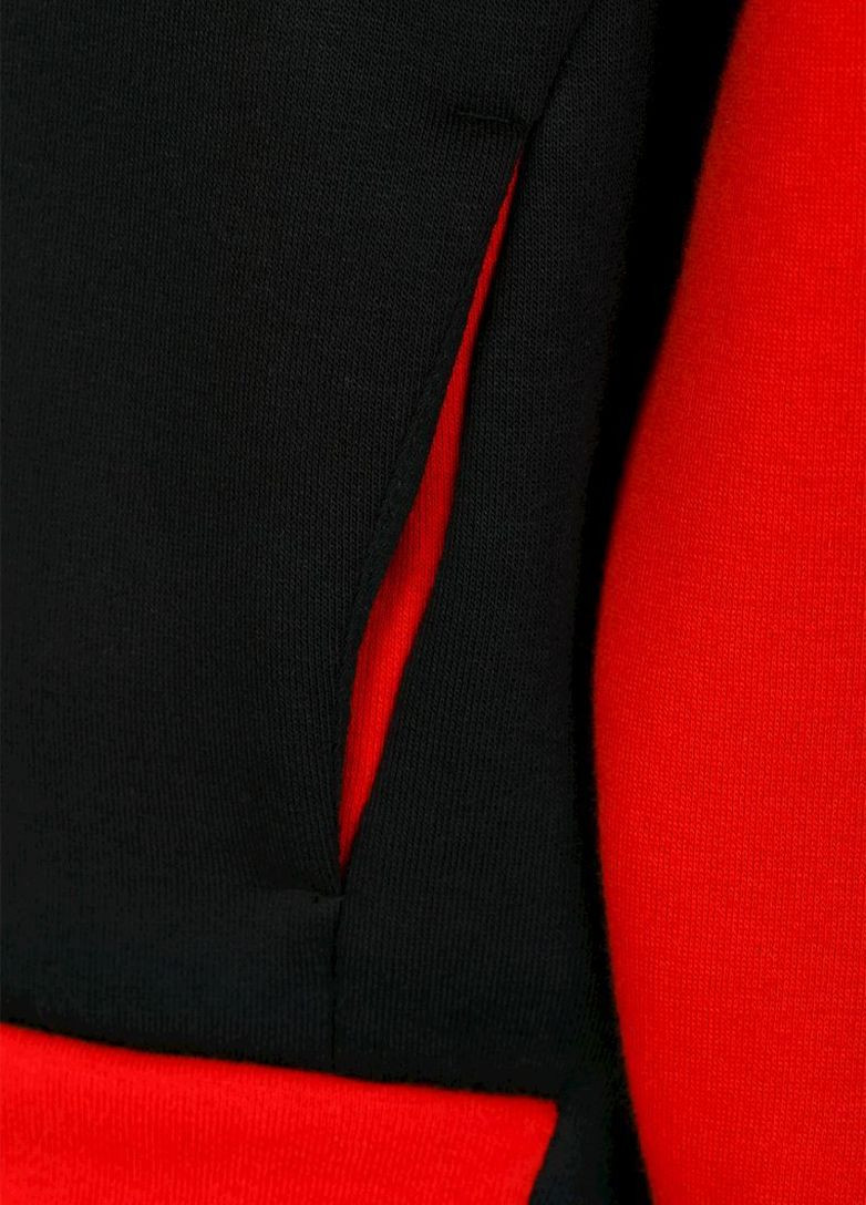 Yumster свитшот однотонный темно-красный кэжуал трикотаж