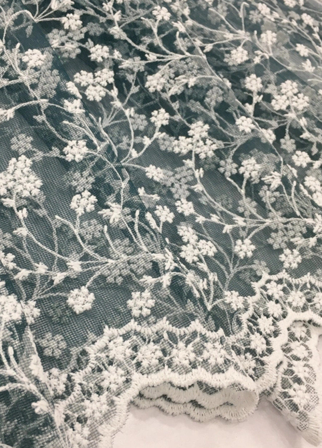 Готовый тюль фатин с вышивкой, градиент бирюзовый, ширина 250 см, высота 230 см No Brand (259215348)