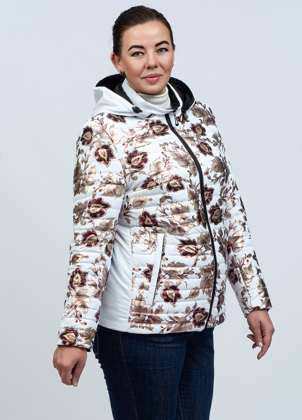 Біла демісезонна куртки великих розмірів жіночі демісезонні SK