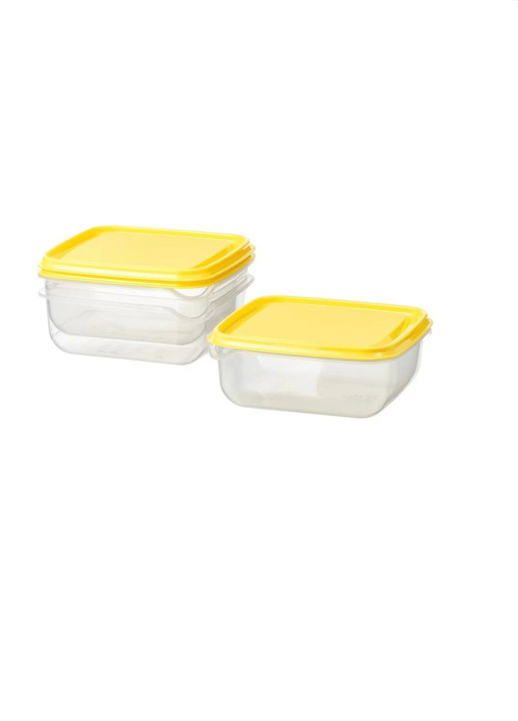 Контейнер для пищевых продуктов, прозрачный/желтый, 0,6 л IKEA pruta (258354938)