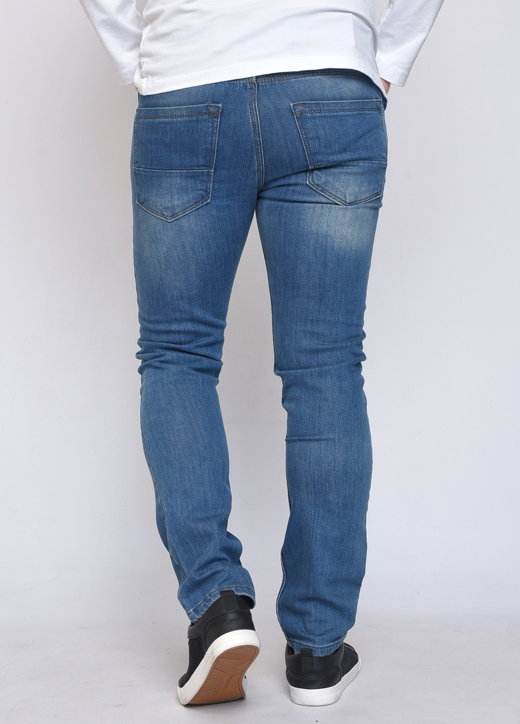 Синие демисезонные зауженные джинсы мужские синего цвета размер 30 Let's Shop