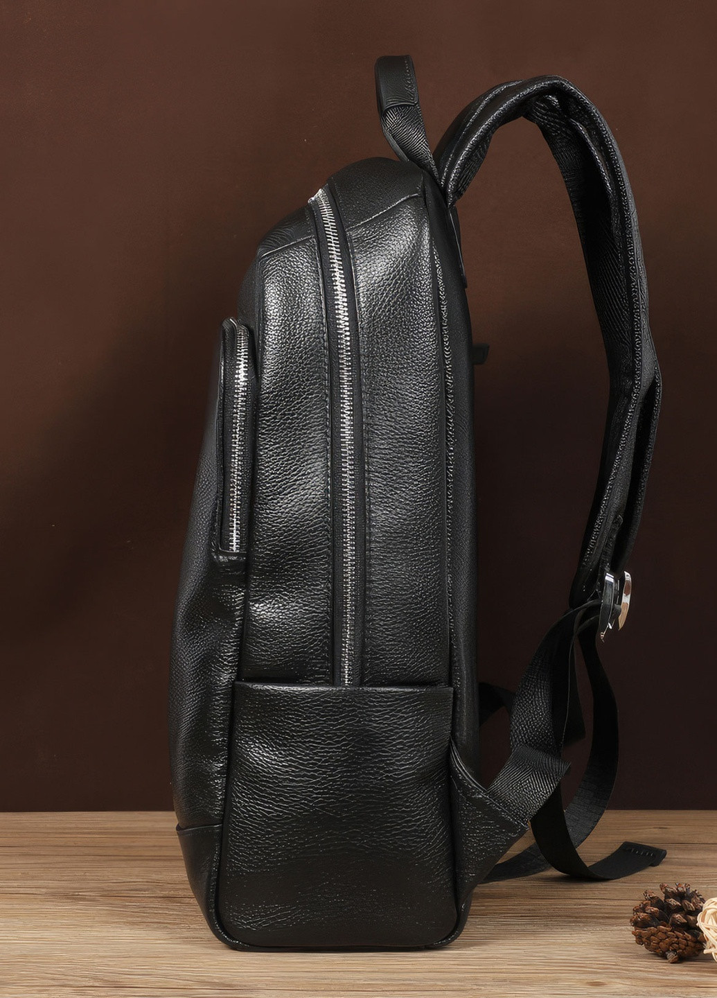 Кожаный рюкзак мужской для ноутбука модный вместительный рюкзак для мальчиков из кожи городской стиль 2023 Черный 65952 DobraMAMA (259018312)