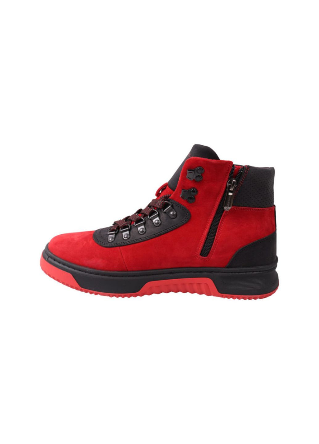 Красные ботинки мужские красные нубук Konors