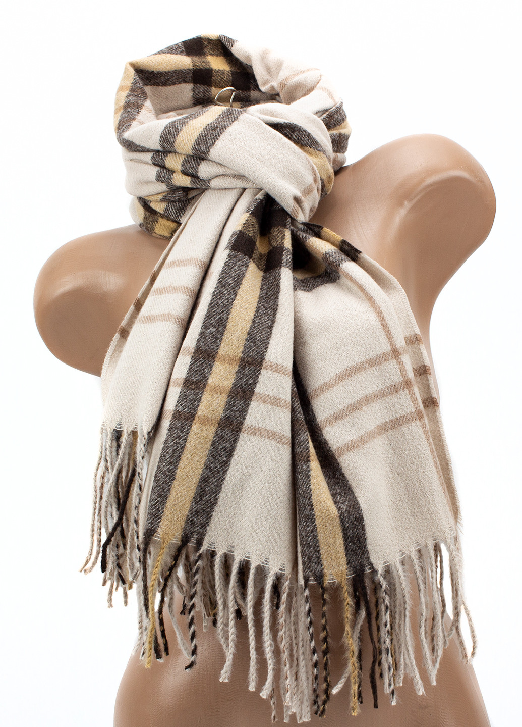 Женский шарф с бахрамой, бежевый Corze j10bz (269449236)
