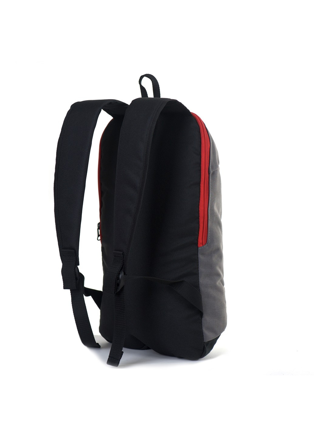 Универсальный серый молодежный практичный рюкзак с черным дном и спинкой водонепроницаемый спортивный No Brand (258591278)