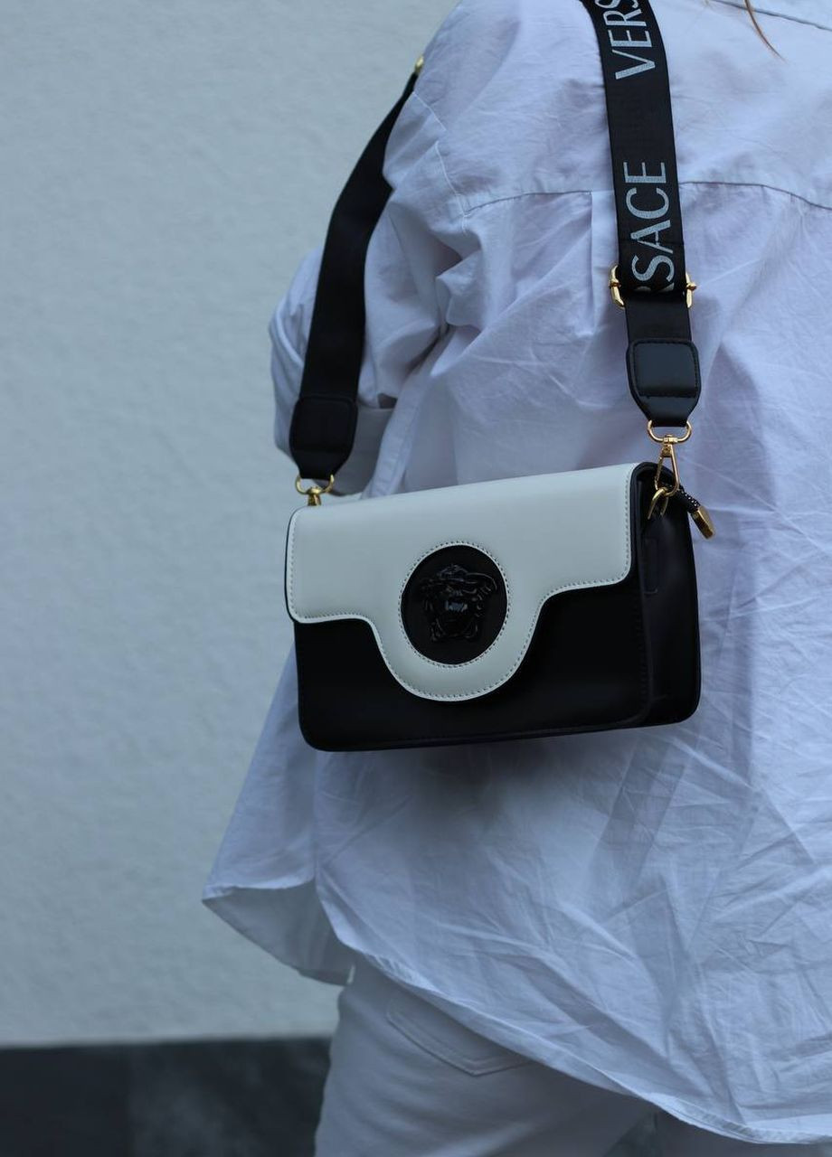 Сумка классическая с лого VERSACE black/white Vakko (260619475)