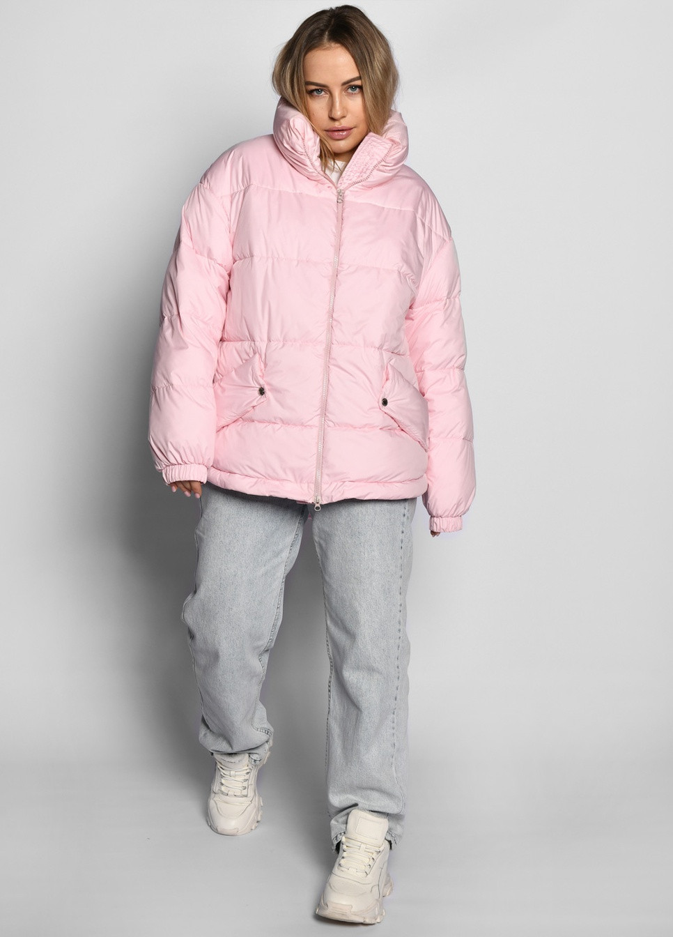 Розовая демисезонная женская демисезонная куртка оверсайз X-Woyz