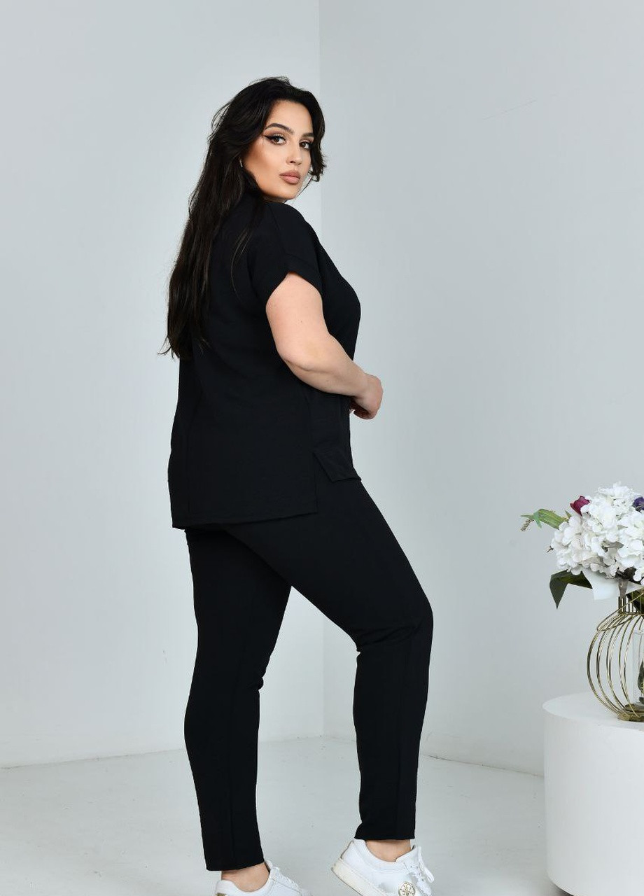 Жіночий прогулянковий костюм двійка колір чорний 432232 New Trend (258685501)