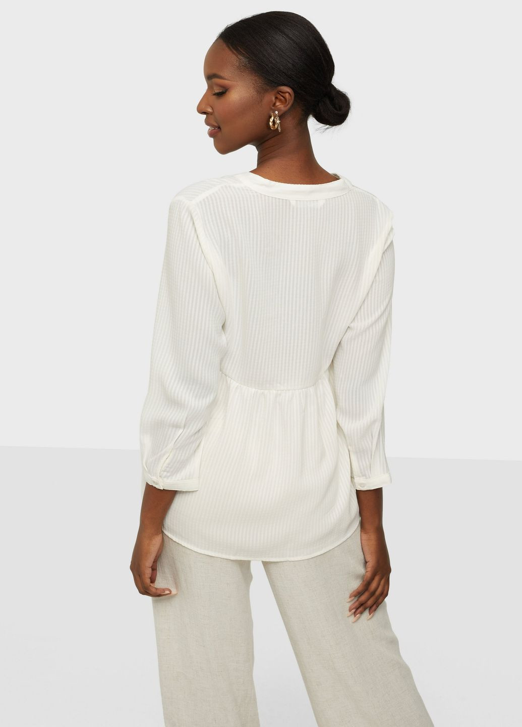 Біла блузка жіноча oversize у смужку Only