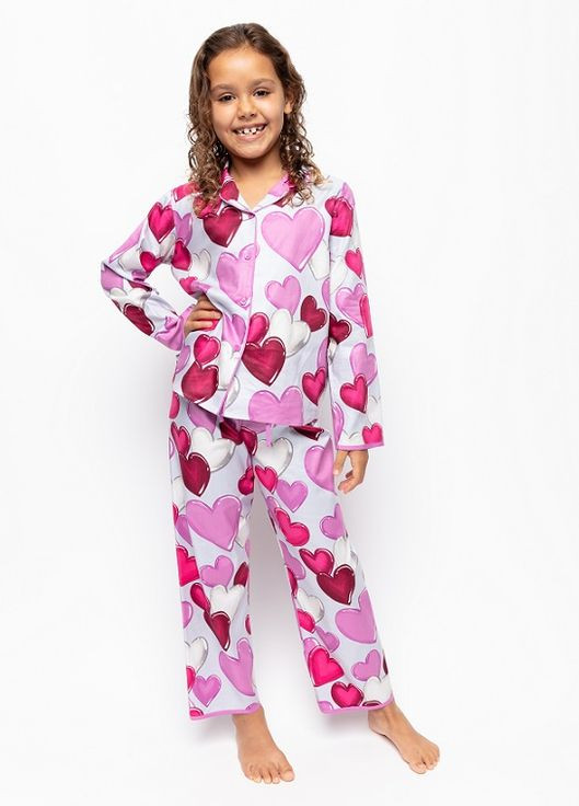 Розово-лиловая всесезон пижама для девочки 5955 кофта + брюки Cyberjammies Viola
