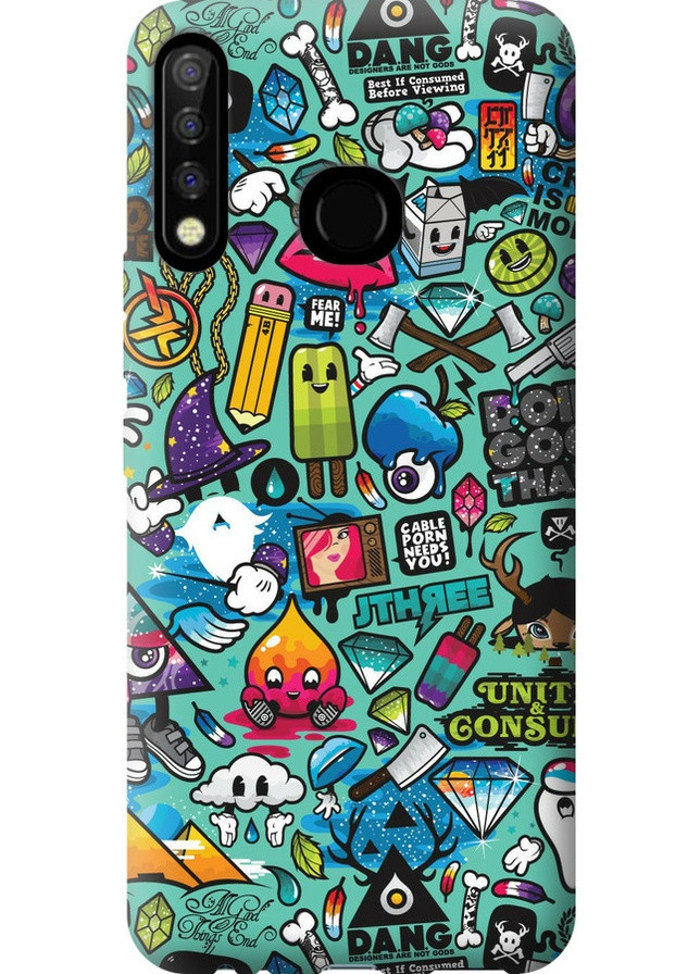 Силіконовий чохол 'Стікер бомбінг 1' для Endorphone Tecno Camon 12 CC7 (257979438)