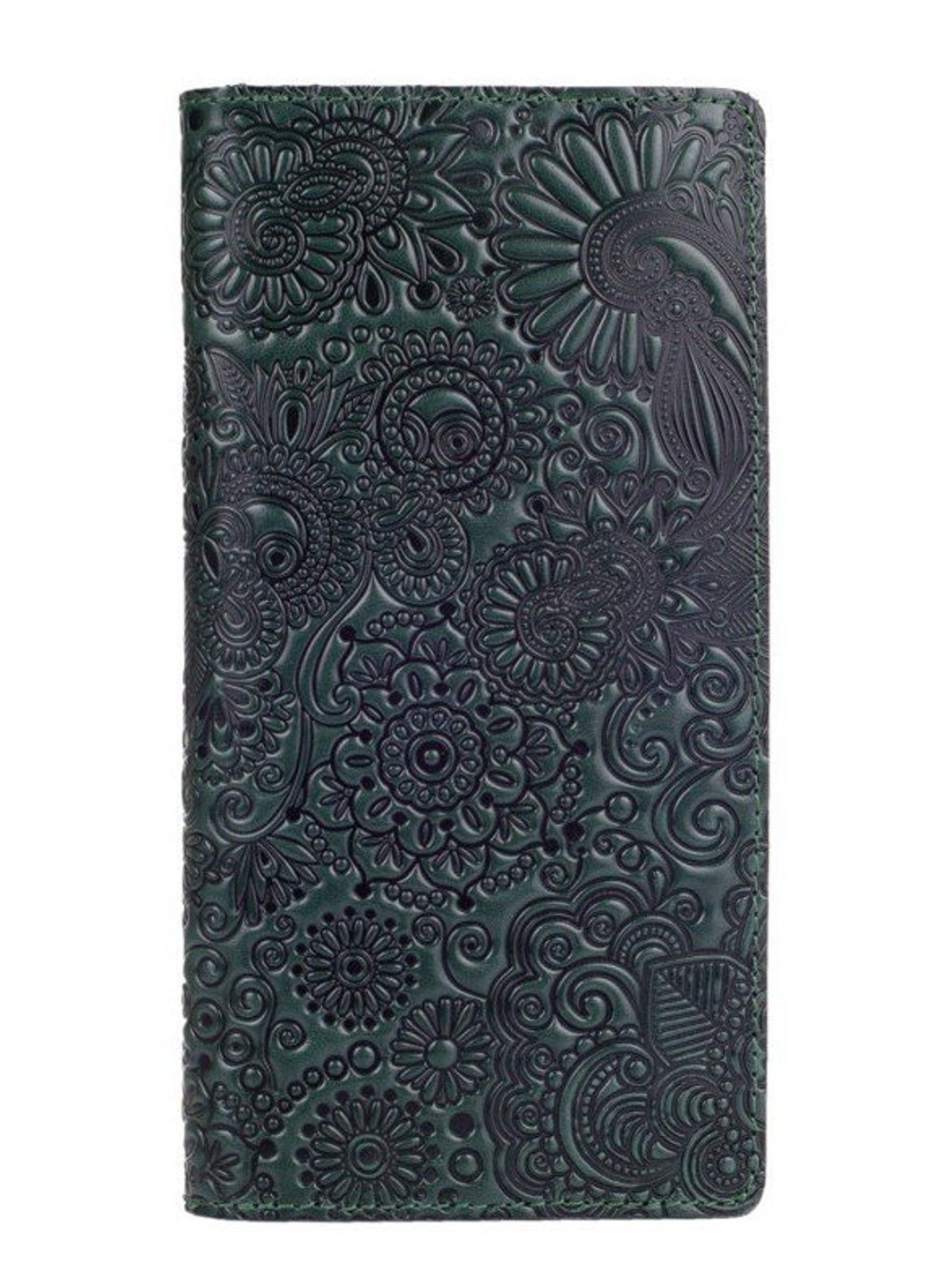 Шкіряний гаманець WP-05 Mehendi Art зелений Зелений Hi Art (268371786)
