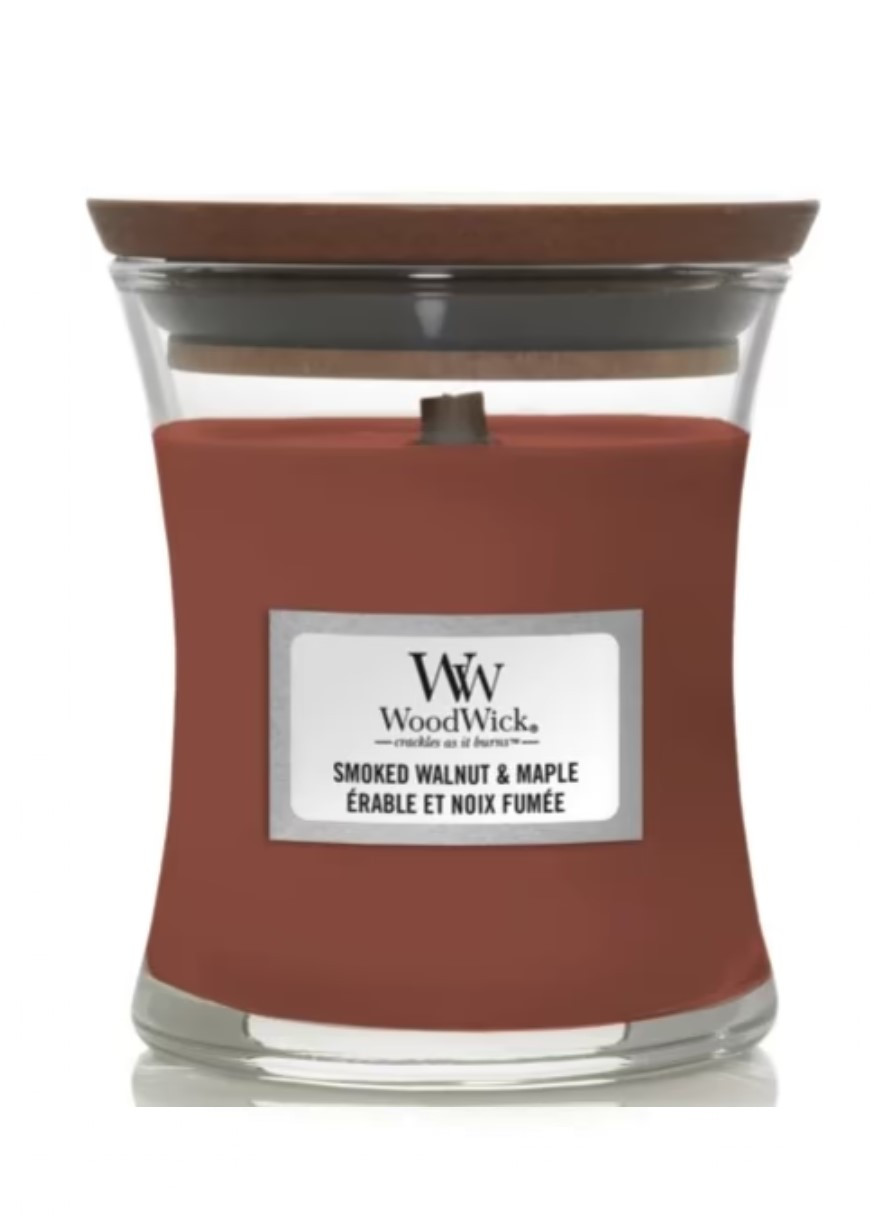 Ароматическая свеча с ароматом копченого ореха и клена Mini Smoked Walnut & Maple WoodWick (268056169)