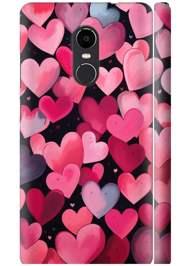 3D пластиковий матовий чохол 'Сердечка 4' для Endorphone Xiaomi Redmi Note 4X (267234818)