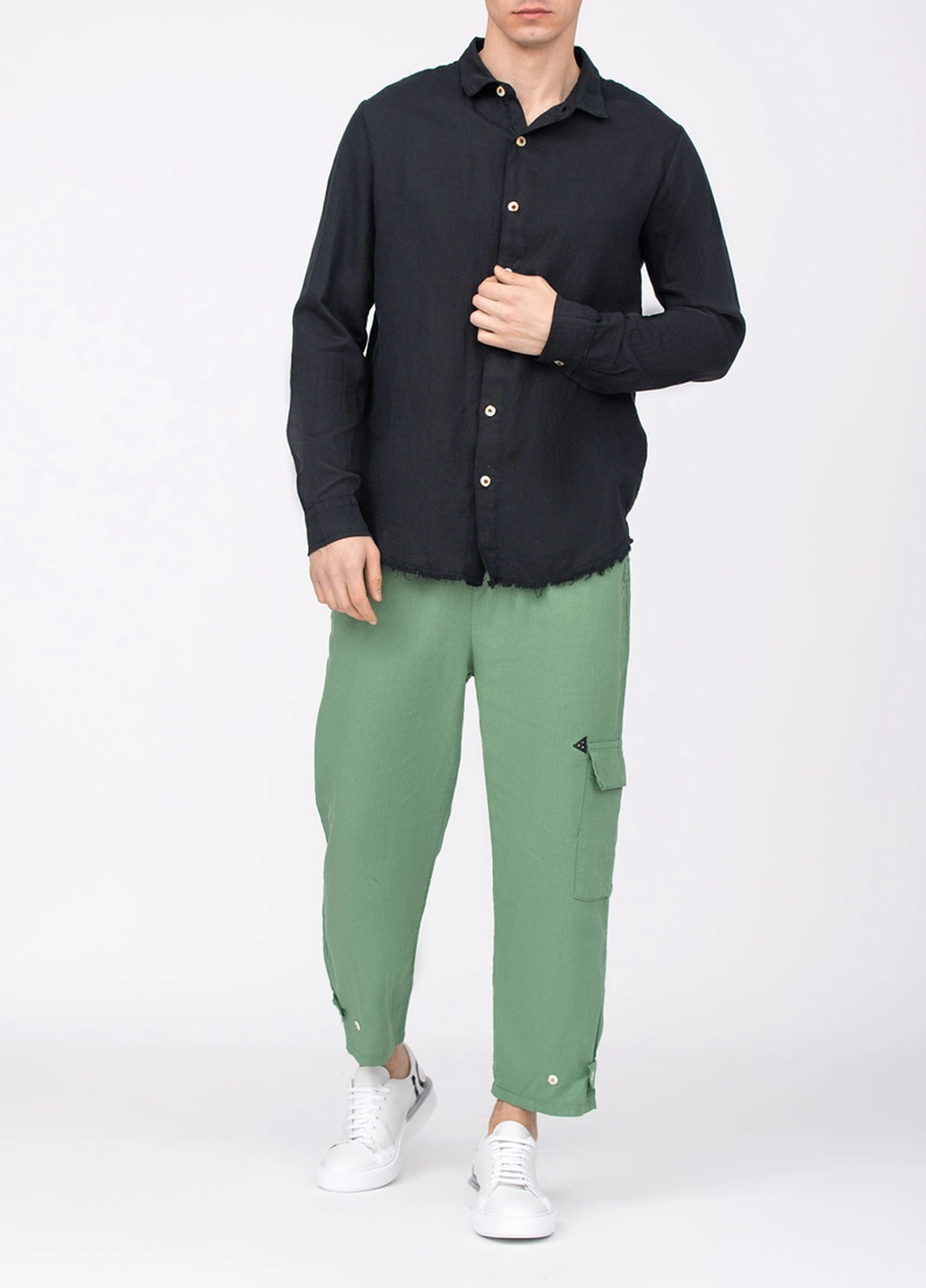 Зеленые кэжуал демисезонные брюки J.B4 (Just Before)