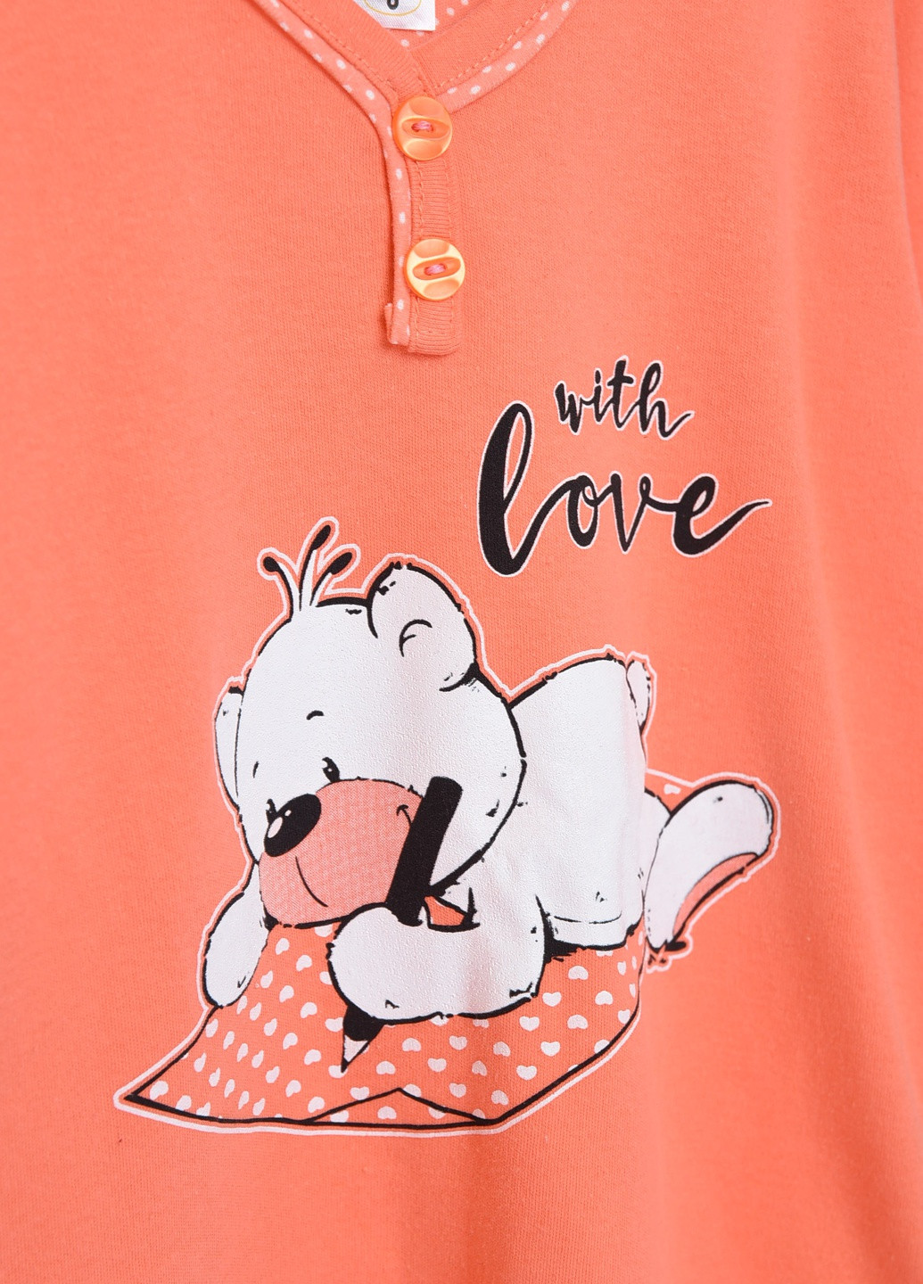 Оранжевая всесезон пижама детская оранжевого цвета с рисунком Let's Shop