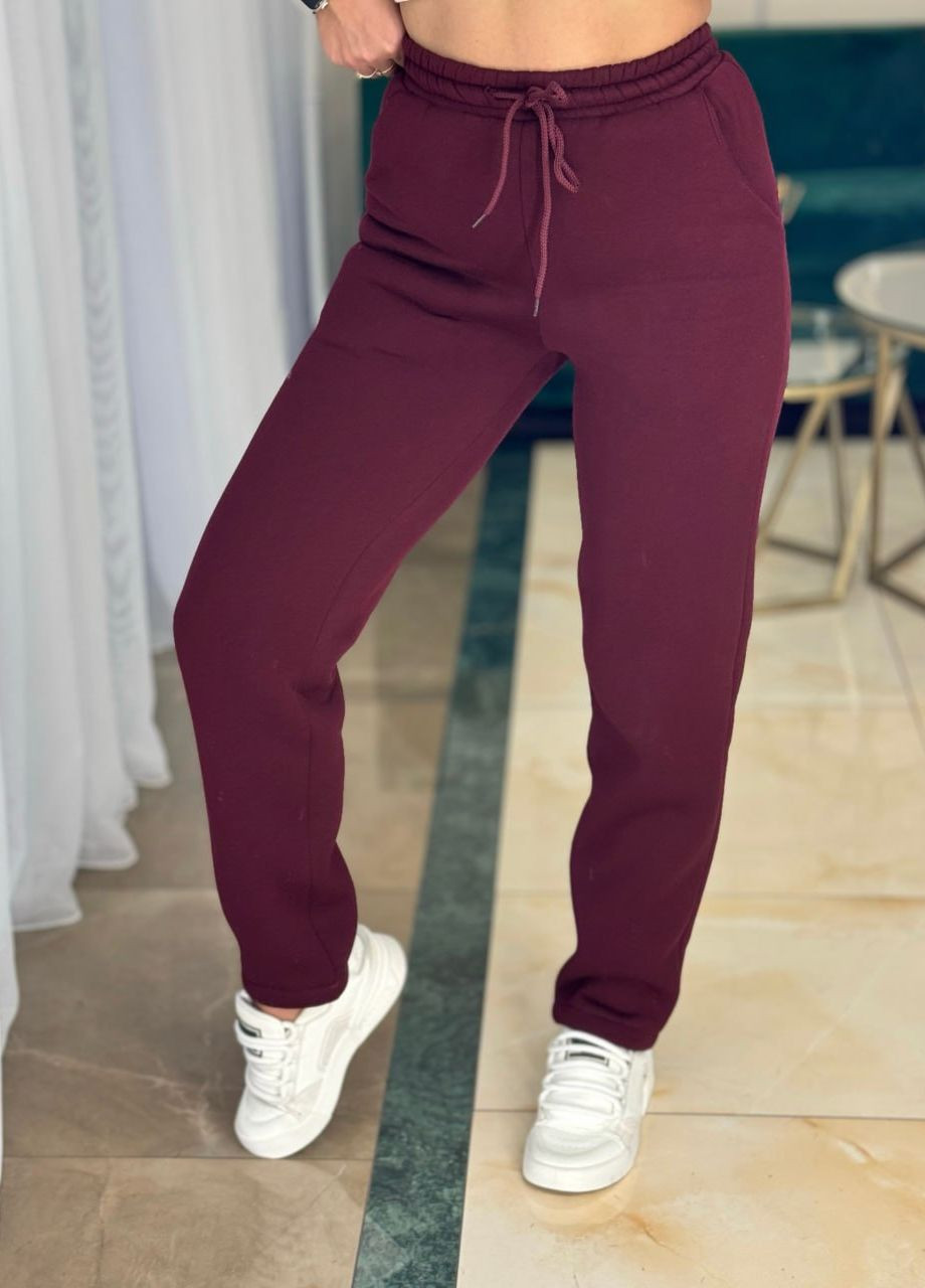 Жіночі спортивні штани колір бордовий р.42/44 444923 New Trend (269112830)