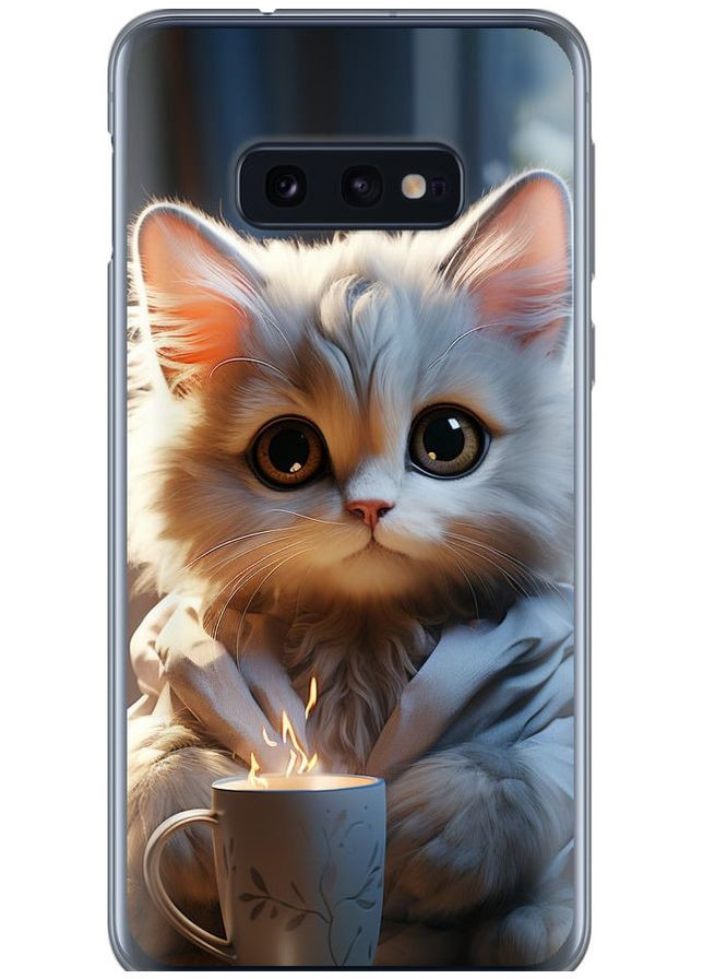 Силіконовий чохол 'Білий кіт' для Endorphone Samsung Galaxy S10e (265396442)