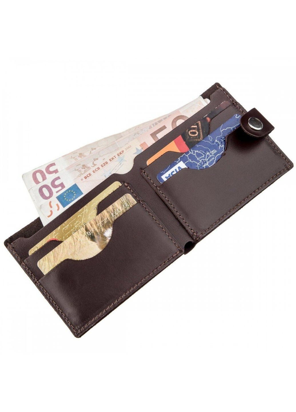 Чоловічий гаманець зі шкіри 16214 Коричневий Shvigel (262523384)